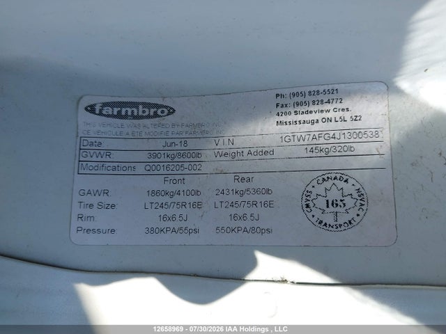 GMC Savana G2500 2018 1GTW7AFG4J1300538 Image 9