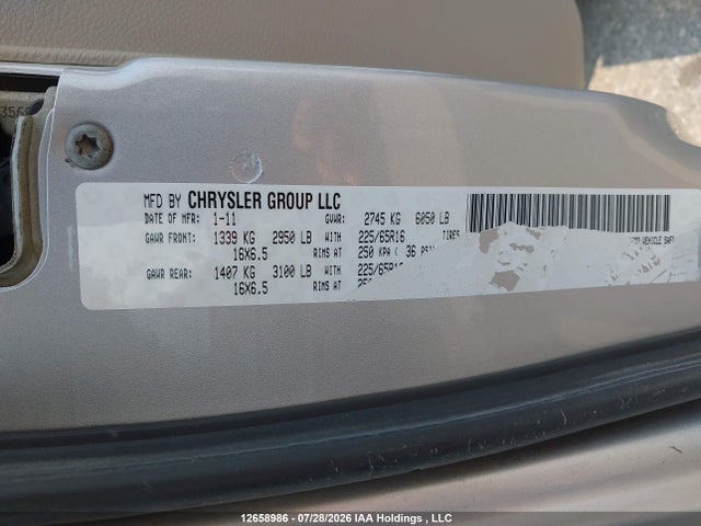 Продаж на аукціоні авто 2011 Dodge Grand Caravan Crew, vin: 2D4RN5DG0BR654036, номер лоту: 12658986