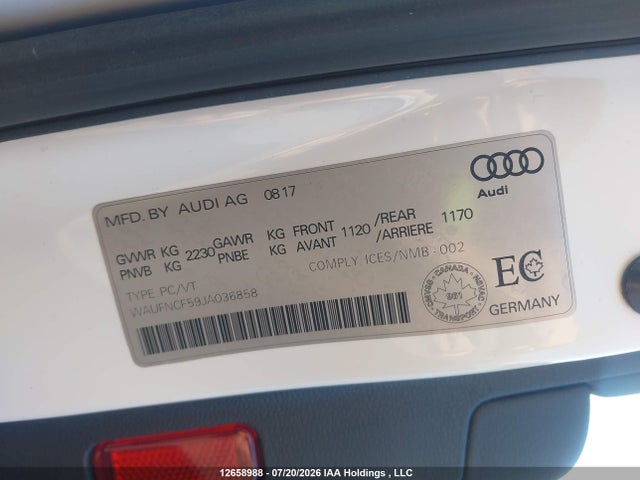 Aukcja sprzedaży 2018 Audi A5 2.0t Technik, vin: WAUFNCF59JA036858, numer aukcji: 12658988