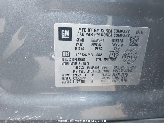 KL4CJCSB5FB048515 Buick Encore