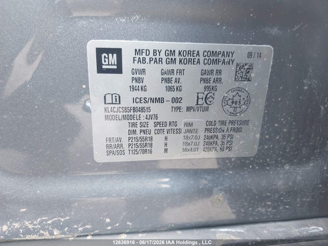 KL4CJCSB5FB048515 Buick Encore