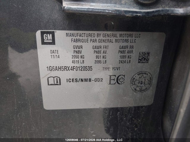 1G6AH5RX4F0120535 Cadillac Ats Turbo Luxury