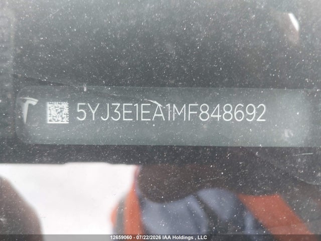 Продажа на аукционе авто 2021 Tesla Model 3, vin: 5YJ3E1EAXMF852398, номер лота: 12659060