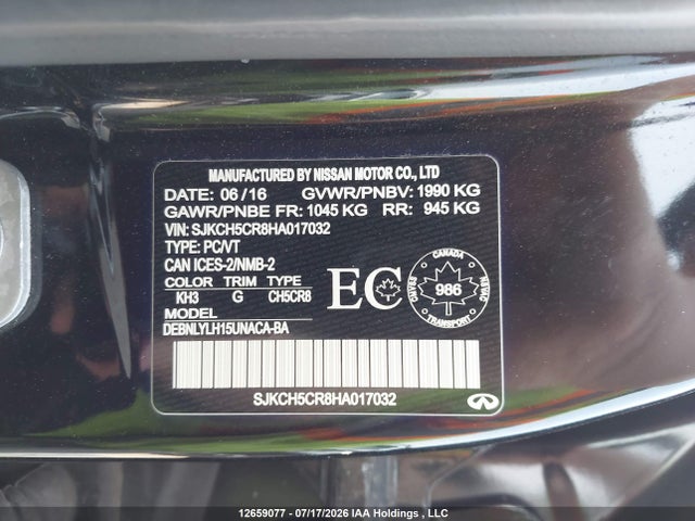 Infiniti QX30 2017 SJKCH5CR8HA017032 Image 9