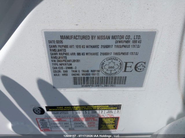 Nissan KICKS SV 2026 3N8AP6CB8TL381351 Image 9