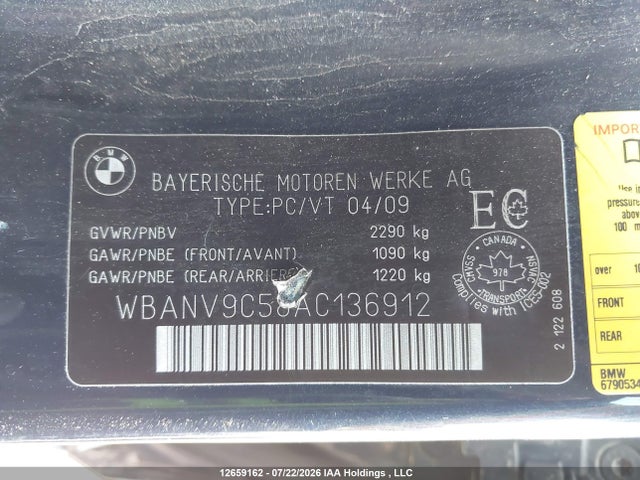 Aukcja sprzedaży 2010 Bmw 535i Xdrive, vin: WBANV9C58AC136912, numer aukcji: 12659162