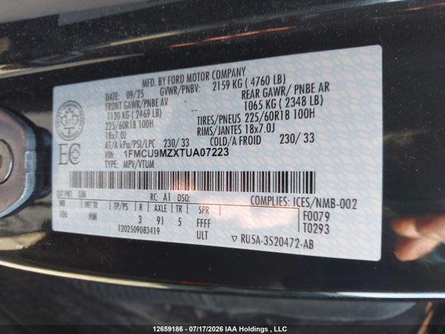 Ford Escape St-line 2026 1FMCU9MZXTUA07223 Image 9