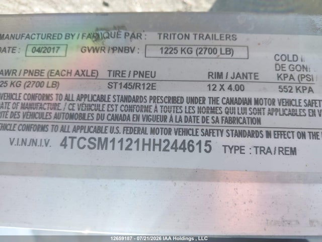 Triton Trailer 2017 4TCSM1121HH244615 Image 9