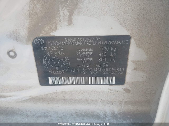 Aukcja sprzedaży 2013 Hyundai Elantra Gls/limited, vin: 5NPDH4AE0DH153840, numer aukcji: 12659256