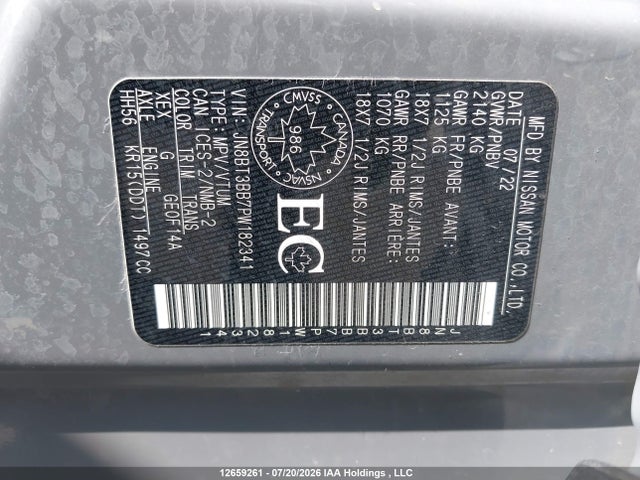 JN8BT3BB7PW182341 Nissan Rogue Sv Midnight Edition/sv Moonroof