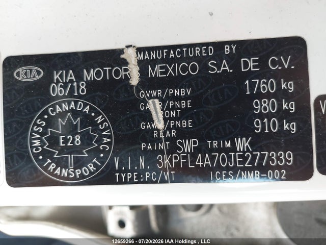 KIA Forte Lx/lx+ 2018 3KPFL4A70JE277339 Image 18