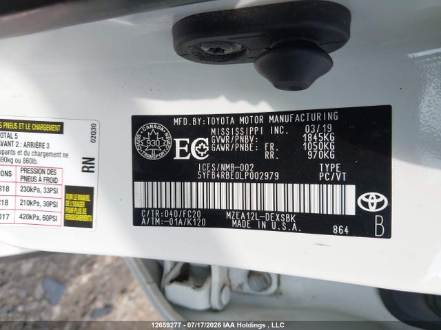 Toyota Corolla Se/xse 2020 5YFB4RBE0LP002979 Image 9