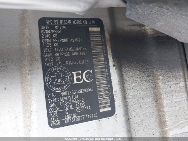 Nissan ROGUE SV 2024 JN8BT3BB1RW290067 Image 9