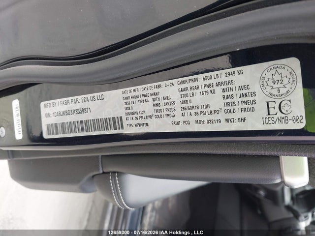 1C4RJKBG8R8559871 Jeep Grand Cherokee L Limited