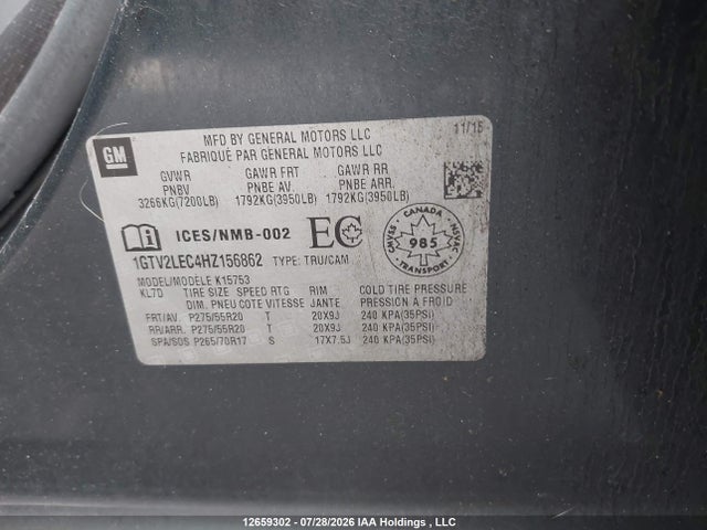 1GTV2LEC4HZ156862 GMC Sierra K1500