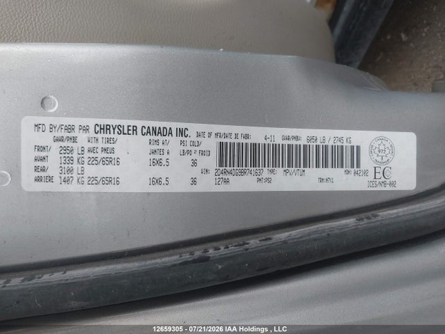 2011 Dodge Grand Caravan Express მანქანა იყიდება აუქციონზე, vin: 2D4RN4DG9BR741637, აუქციონის ნომერი: 12659305