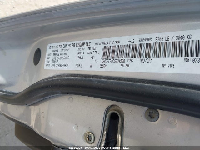 12659324 :رقم المزاد ، 1C6RD7FP0CS334988 vin ، 2012 Ram 1500 St مزاد بيع