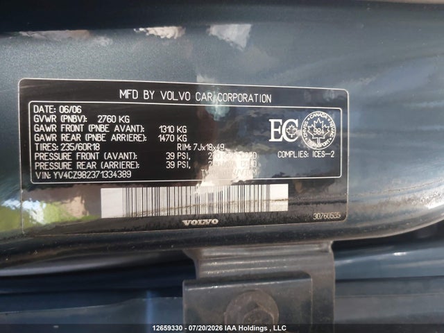 Aukcja sprzedaży 2007 Volvo Xc90 3.2, vin: YV4CZ982371334389, numer aukcji: 12659330