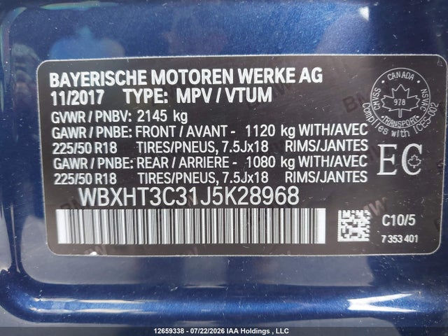 WBXHT3C31J5K28968 BMW X1 Xdrive28i