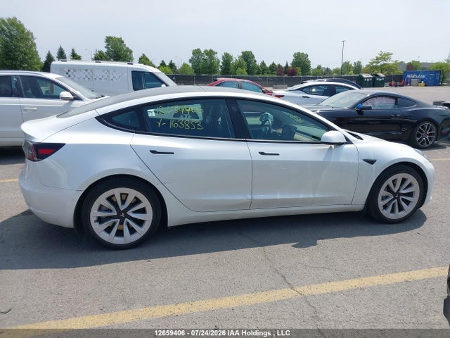 12659406 :رقم المزاد ، 5YJ3E1EA1NF163853 vin ، 2022 Tesla Model 3 Rwd/standard Range مزاد بيع