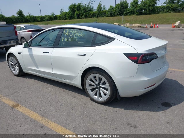 12659406 :رقم المزاد ، 5YJ3E1EA1NF163853 vin ، 2022 Tesla Model 3 Rwd/standard Range مزاد بيع