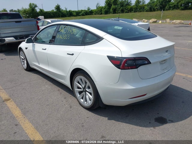12659406 :رقم المزاد ، 5YJ3E1EA1NF163853 vin ، 2022 Tesla Model 3 Rwd/standard Range مزاد بيع
