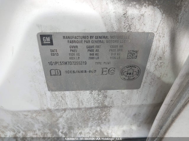 Продажа на аукционе авто 2013 Chevrolet Cruze Ls, vin: 1G1PL5SH7D7255319, номер лота: 12659473