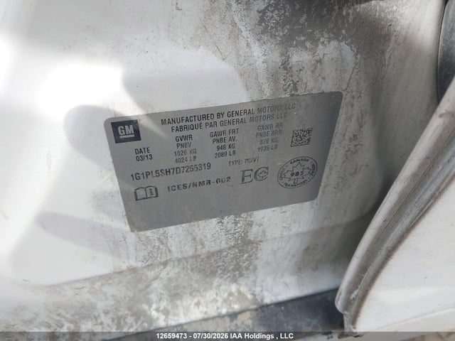 Продажа на аукционе авто 2013 Chevrolet Cruze Ls, vin: 1G1PL5SH7D7255319, номер лота: 12659473