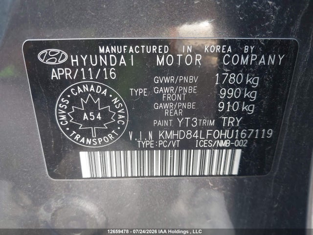 Aukcja sprzedaży 2017 Hyundai Elantra Gl, vin: KMHD84LF0HU167119, numer aukcji: 12659478