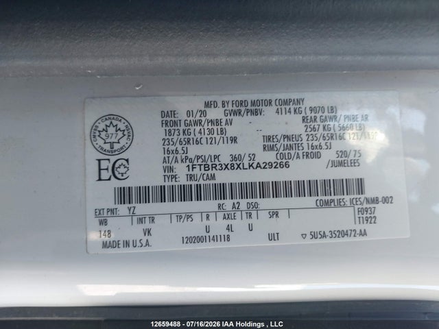Ford Transit T-250 2020 1FTBR3X8XLKA29266 Image 9