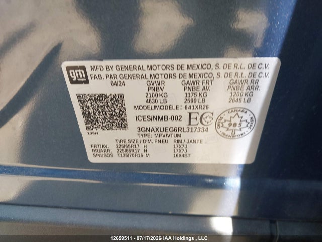 3GNAXUEG6RL317334 Chevrolet EQUINOX LT
