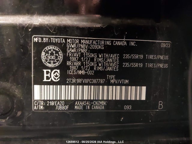 2T3R1RFVXPC387787 Toyota Rav4 Xle/xle Premium