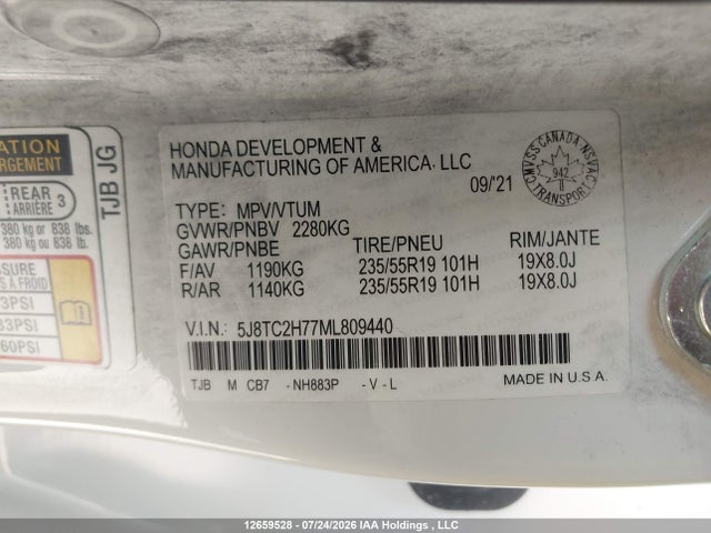 Acura Rdx Elite 2021 5J8TC2H77ML809440 Image 9