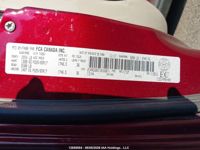 12659554 :رقم المزاد ، 2C4RDGBG7JR163671 vin ، 2018 Dodge Grand Caravan Cvp/sxt مزاد بيع