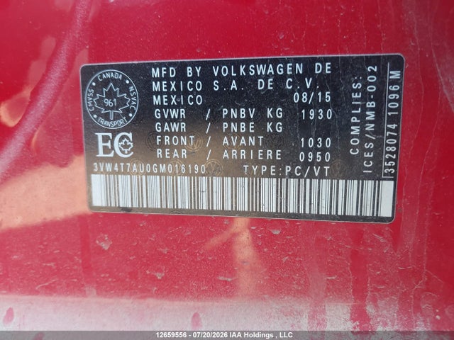 3VW4T7AU0GM016190 Volkswagen GTI