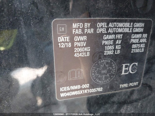 W04GW6SX1K1035762 Buick Regal Sportback Avenir