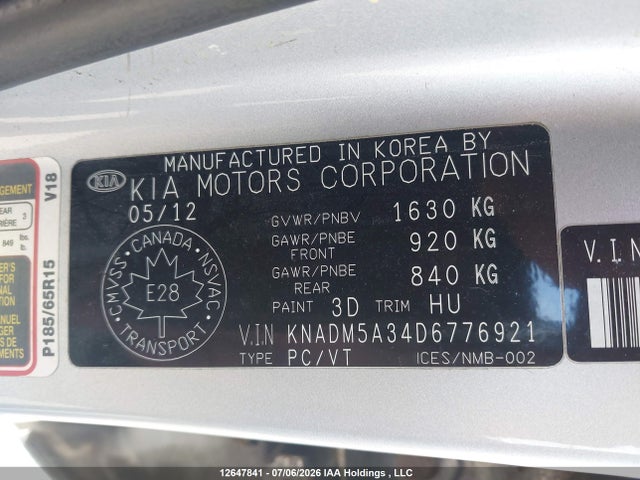Продаж на аукціоні авто 2013 Kia Rio Ex/lx/lx+/lx+ Eco/sx, vin: KNADM5A34D6776921, номер лоту: 12647841