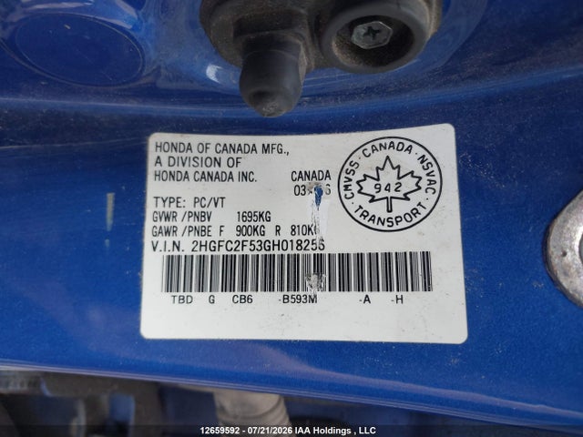 Honda Civic Lx 2016 2HGFC2F53GH018256 Image 18