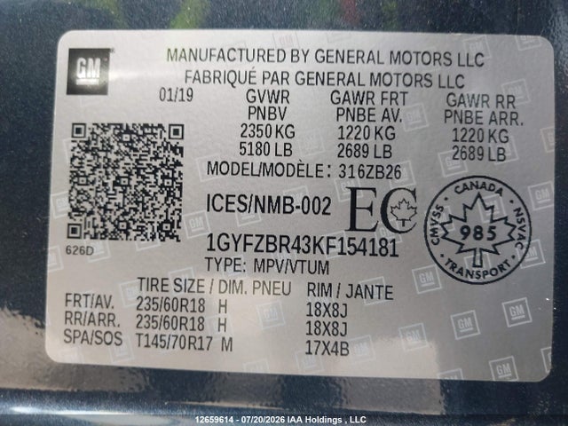 Cadillac Xt4 Luxury 2019 1GYFZBR43KF154181 Image 9