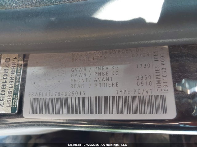 Продаж на аукціоні авто 2008 Volkswagen City Golf, vin: 9BWEL41J784025015, номер лоту: 12659618