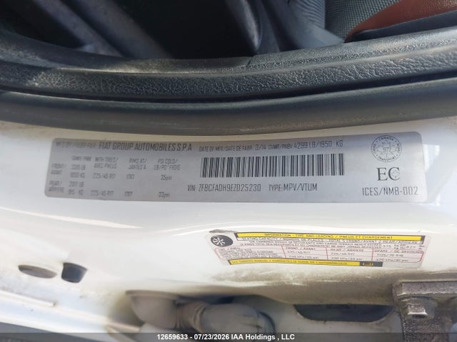 Продажа на аукционе авто 2014 Fiat 500l Trekking, vin: ZFBCFADH9EZ025230, номер лота: 12659633