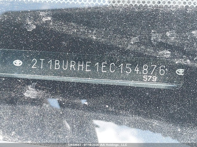 2T1BURHE1EC154876 Toyota Corolla L/le/le Pls/prm/s/s Pls