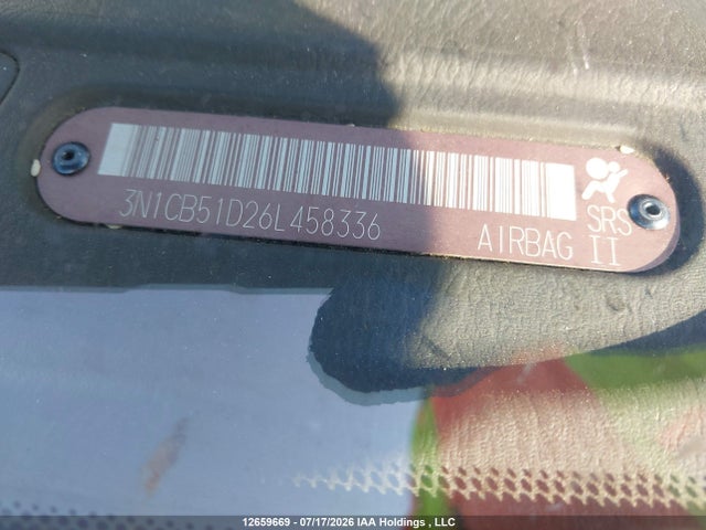 12659669 :رقم المزاد ، 3N1CB51D26L458336 vin ، 2006 Nissan Sentra 1.8 مزاد بيع