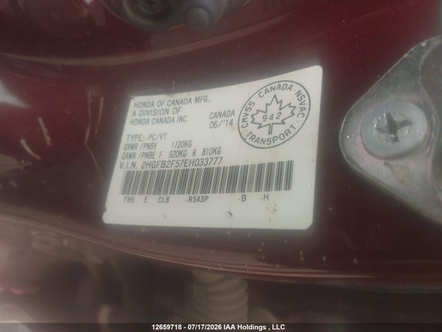 Honda Civic Ex 4dr 2014 2HGFB2F57EH033777 Image 9