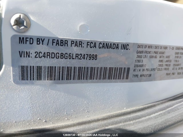 Dodge Grand Caravan Se 2020 2C4RDGBG6LR247998 Image 9