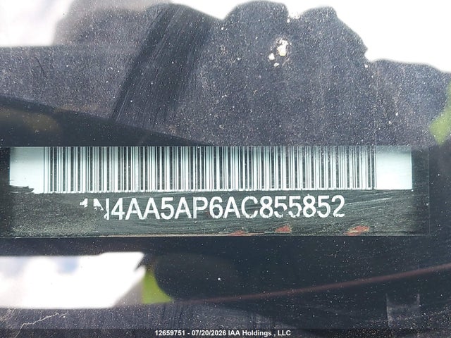12659751 :رقم المزاد ، 1N4AA5AP6AC855852 vin ، 2010 Nissan Maxima 3.5 Sv مزاد بيع