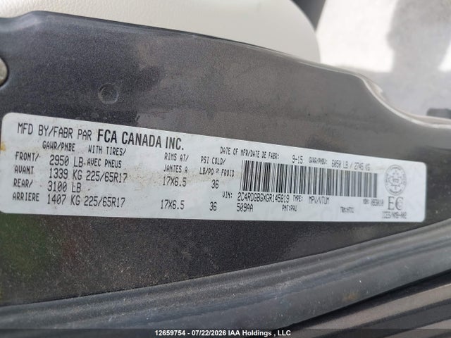 Dodge Grand Caravan Se/sxt 2016 2C4RDGBGXGR145819 Image 9