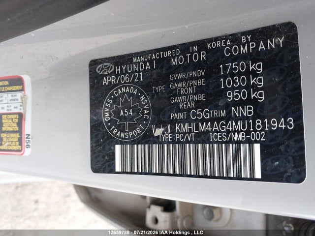 KMHLM4AG4MU181943 Hyundai Elantra Preferred Ivt With Sun And Tech Package
