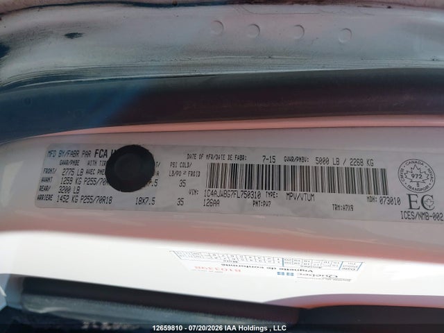 12659810 :رقم المزاد ، 1C4AJWBG7FL750310 vin ، 2015 Jeep Wrangler Sahara مزاد بيع