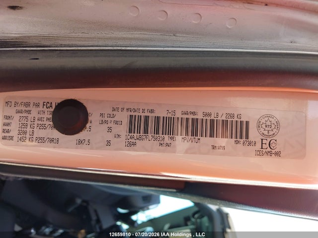 12659810 :رقم المزاد ، 1C4AJWBG7FL750310 vin ، 2015 Jeep Wrangler Sahara مزاد بيع